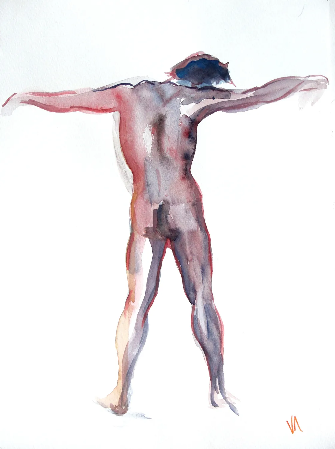 Life model, watercolour, 2012