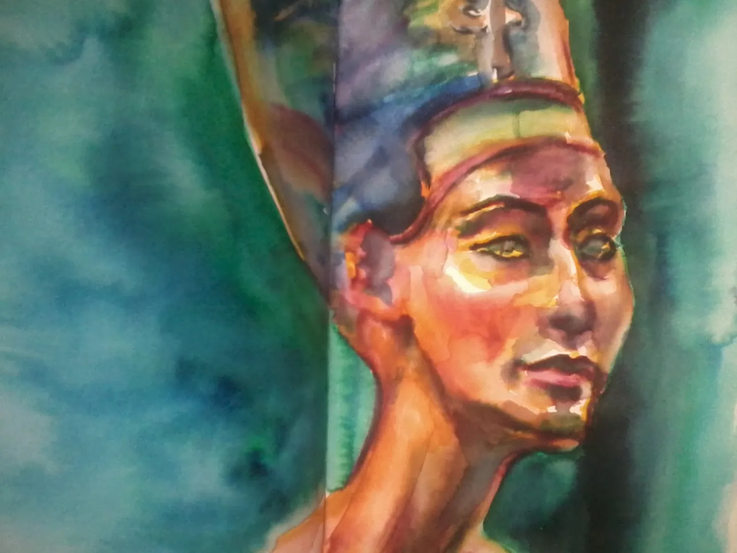 Nefertiti, watercolour, 2013