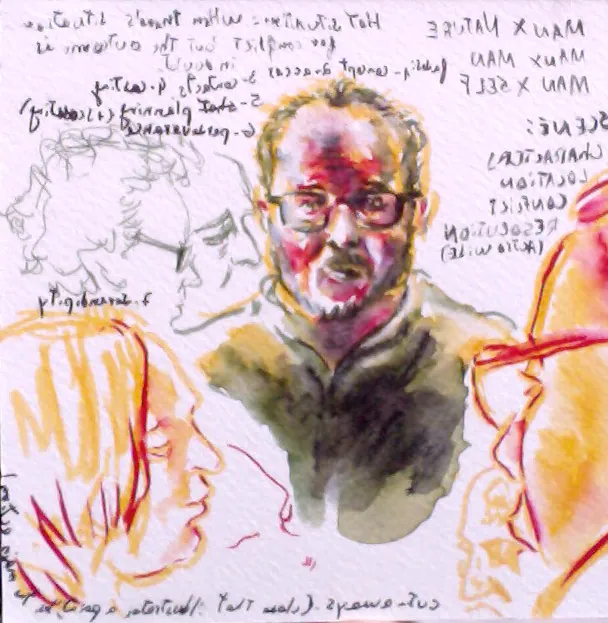 Drawn during a documentary class, 2015