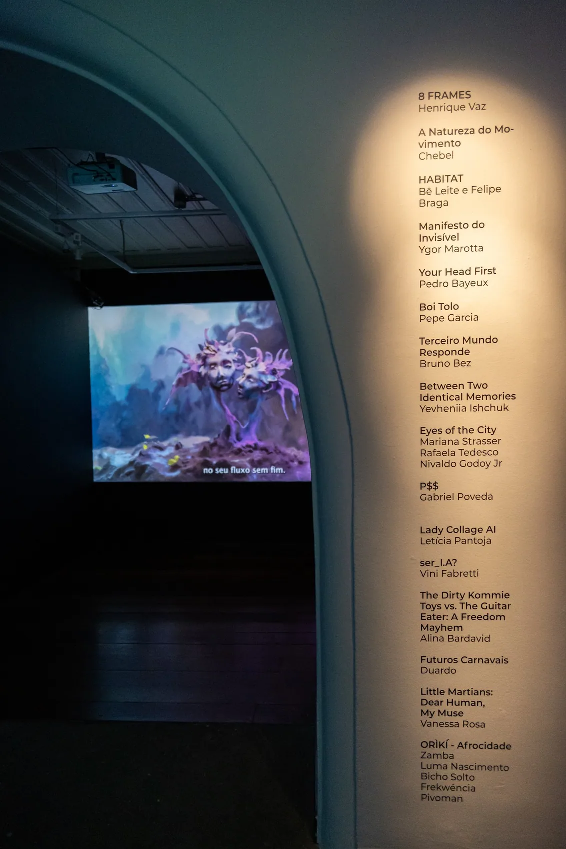 The programme on the wall, Artelligent, Salvador. Photograph by Hugo Lourenço.