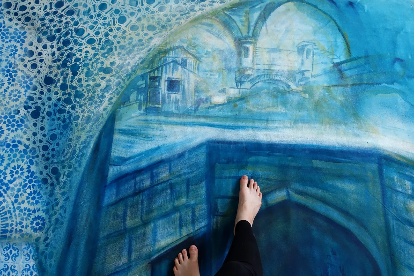 Detail, with the painter’s hand