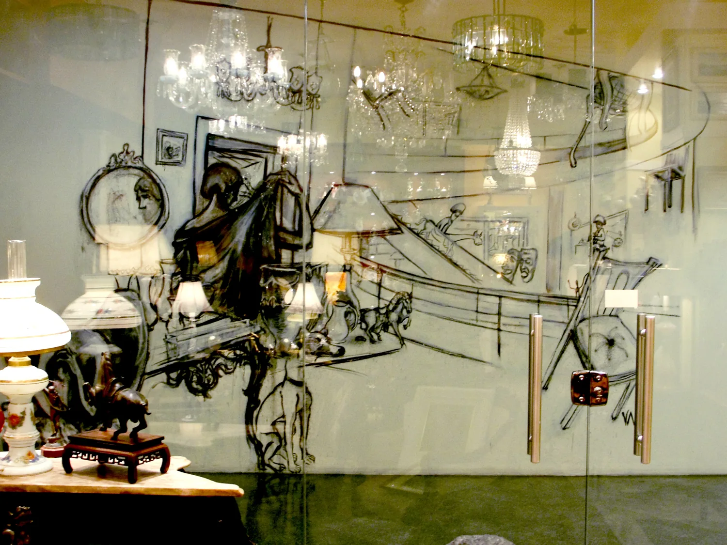 The red mural installed at Galeria Artur Fidalgo, Rio de Janeiro.