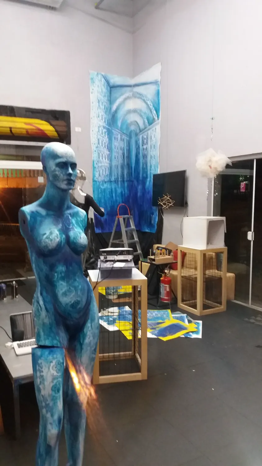 The installation for Lilo.think space before it was finished, São Paulo, 2017