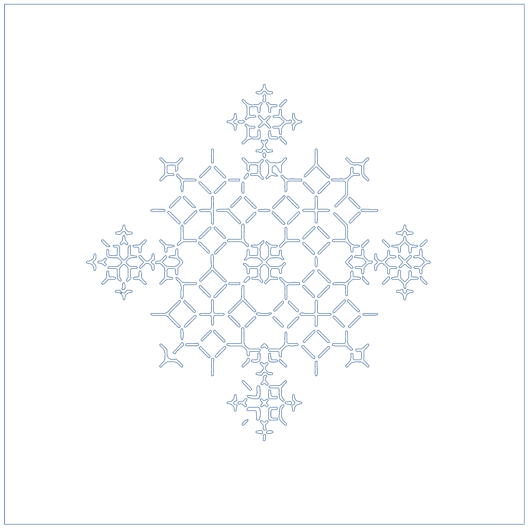An Ethiopian cross, drawn as an algorithm. Designed by Verônica Natividade