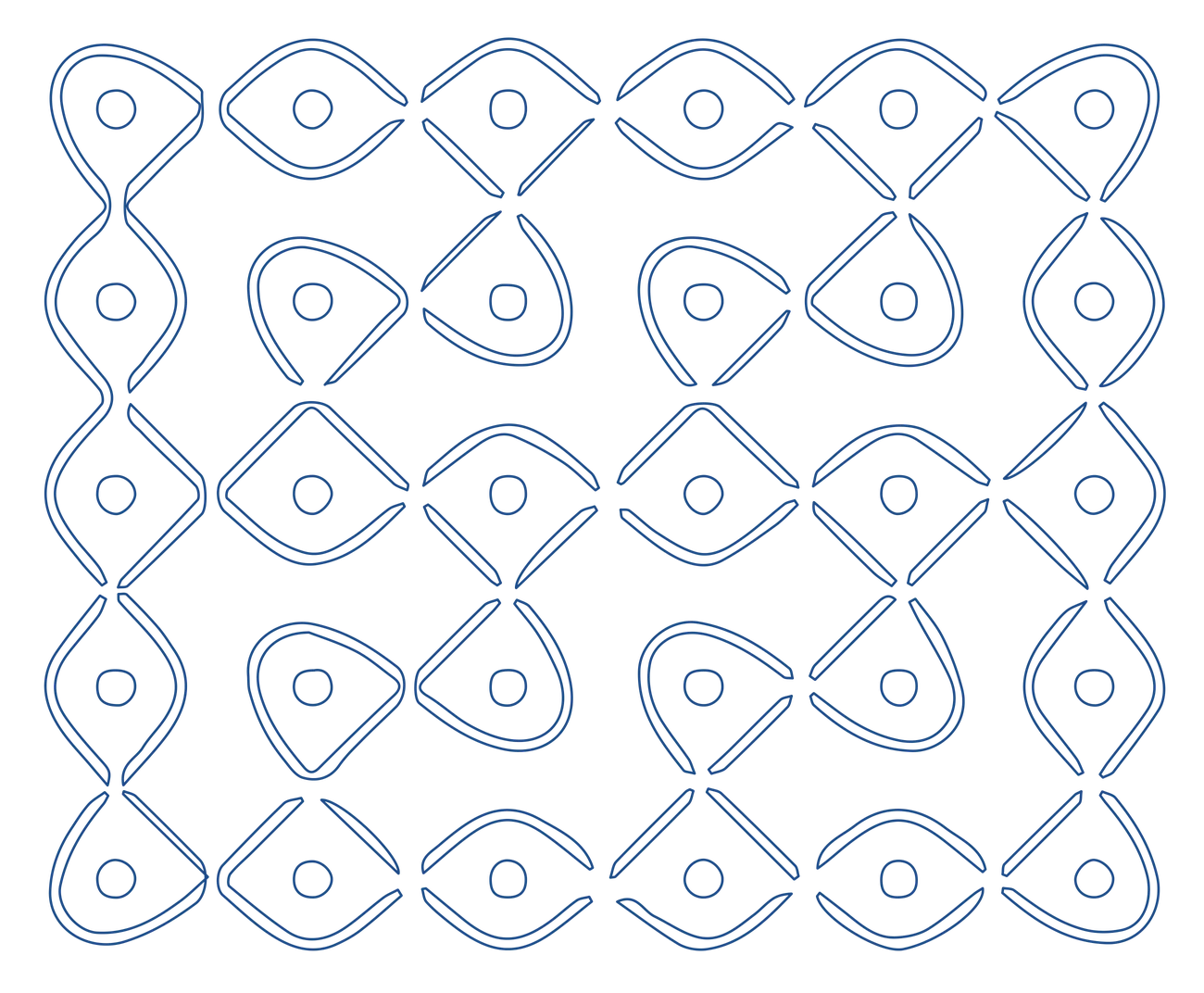 Sona from Angola, lines drawn around a grid of dots