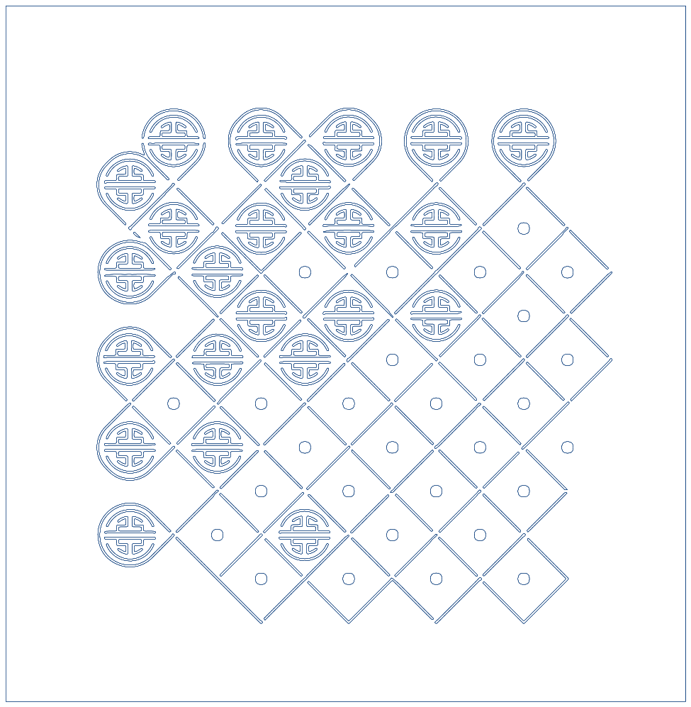 Sona from Angola, crossed with a Chinese pattern. Designed by Verônica Natividade