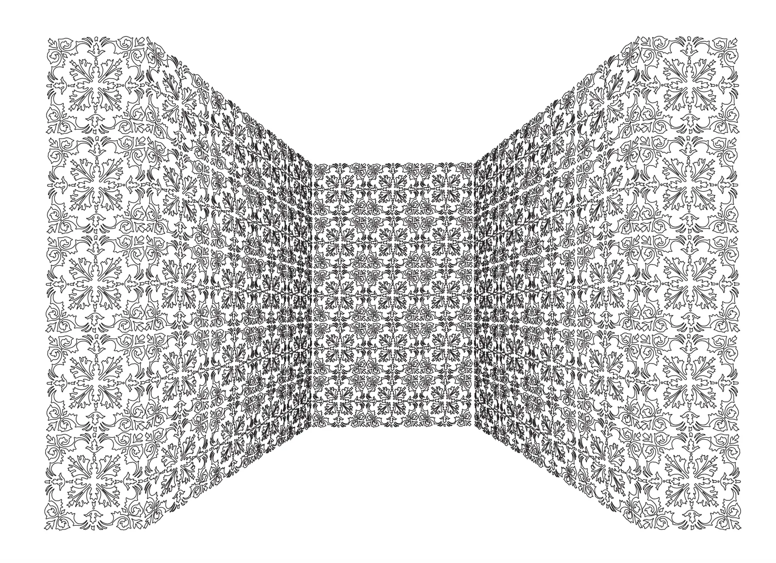 The same pieces, as a corridor in one-point perspective