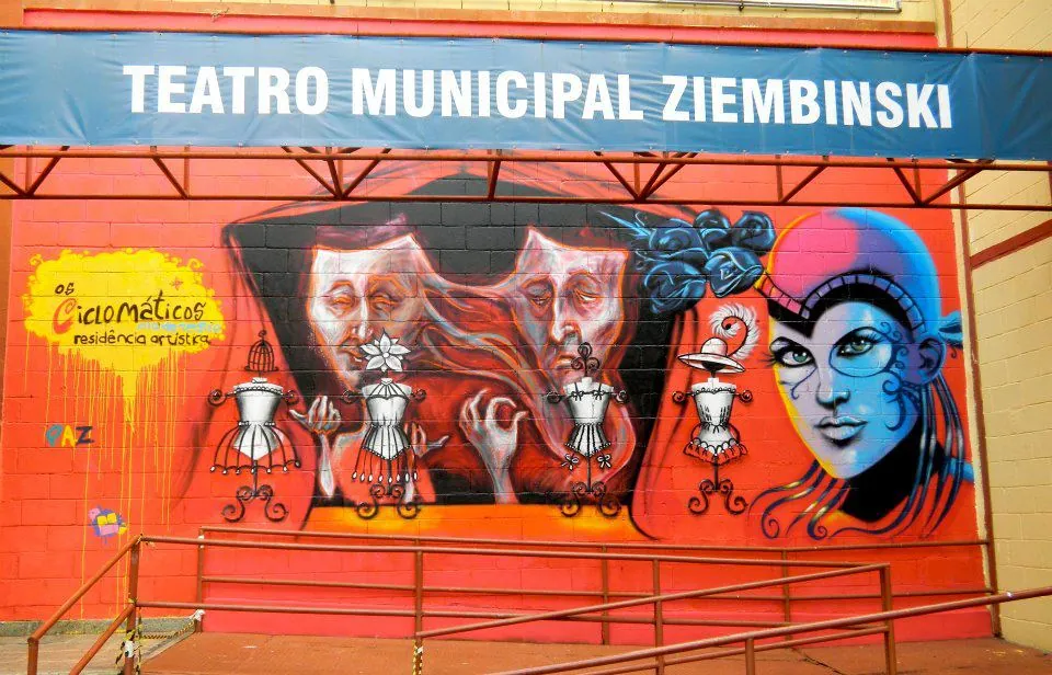 Collective mural with Rede Nami, Teatro Municipal Ziembinski, Rio de Janeiro, 2011