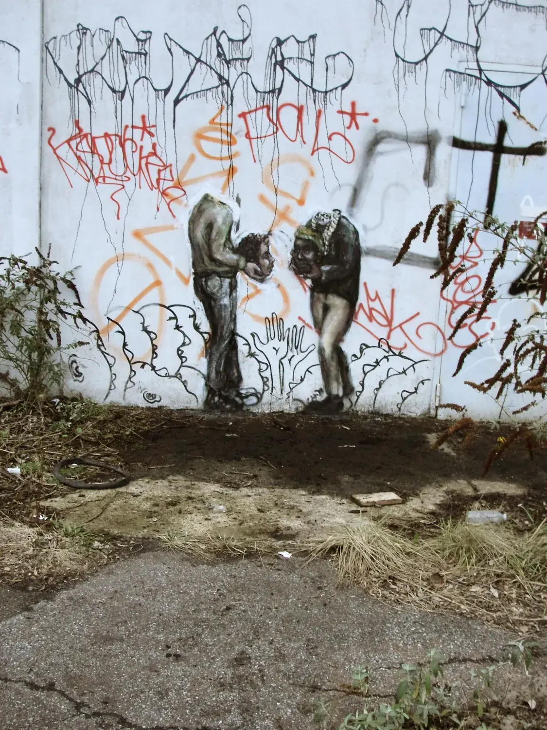 Among the graffiti