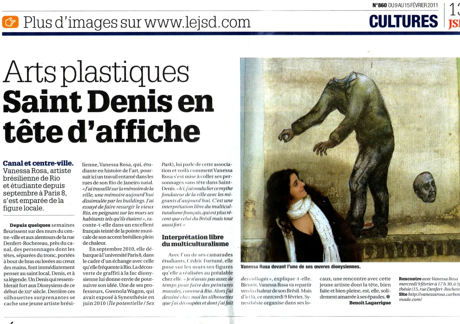“Saint Denis en tête d’affiche”, in the local paper, 2011