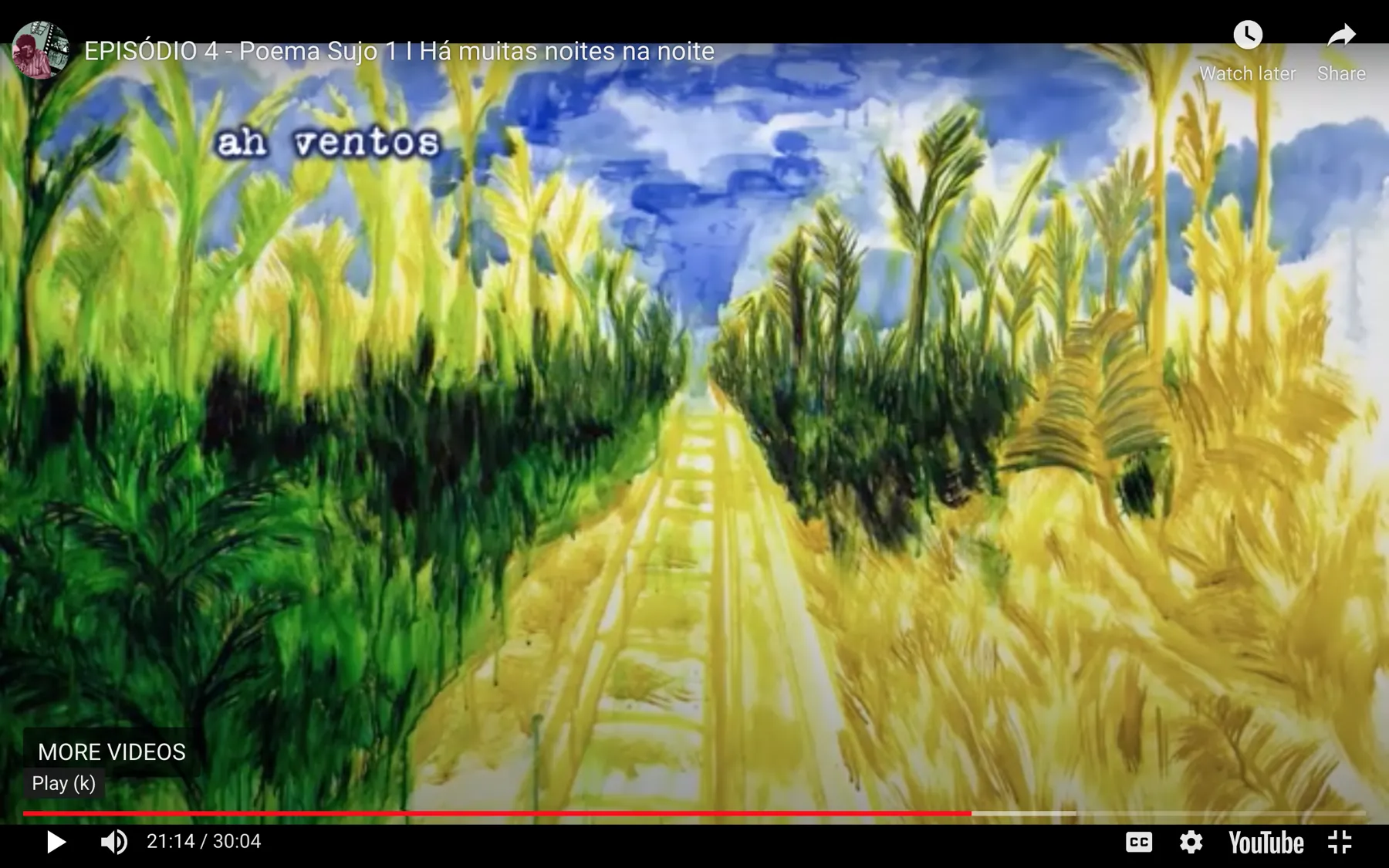 Episode 4, Poema Sujo 1, 21:14. The road through the palms of Remédios.