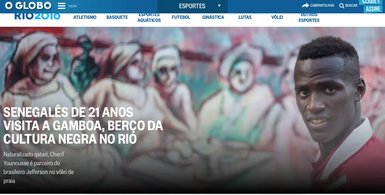 O Globo, Rio 2016: “21-year-old Senegalese visits Gamboa, cradle of Black culture in Rio”