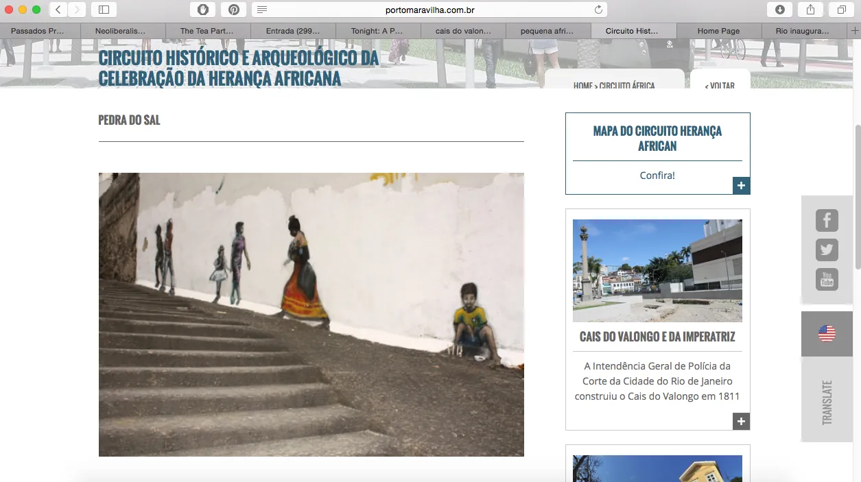 On the website of the Circuito Histórico e Arqueológico da Celebração da Herança Africana, 2016