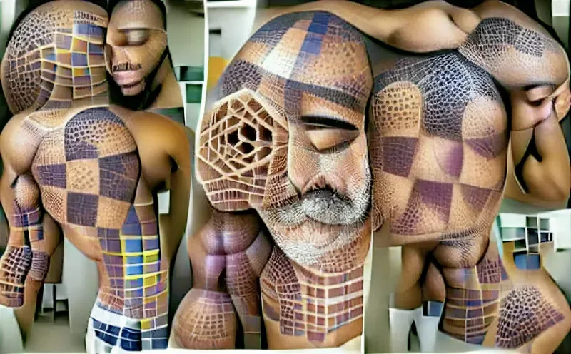 Prompt ‘a man made out of geometric patterns’ — I was really impressed by the interpretation here.